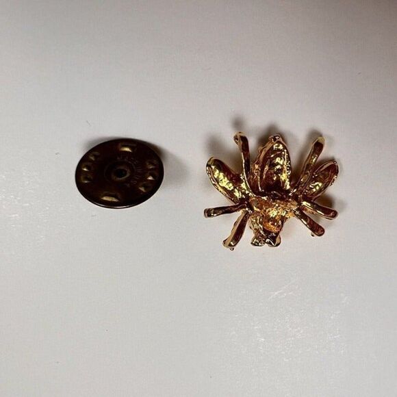 Vintage Gold-Tone Small Honey Bee with Diamond Rhinestones Brooch Pin Academia - Picture 4 of 10